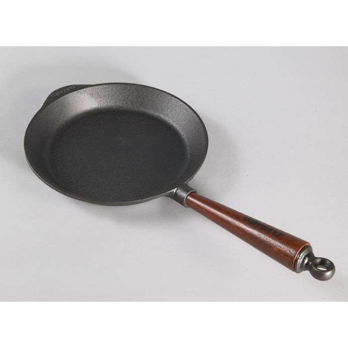 Poele a frire en fonte Ø 26 cm - Poignée hêtre