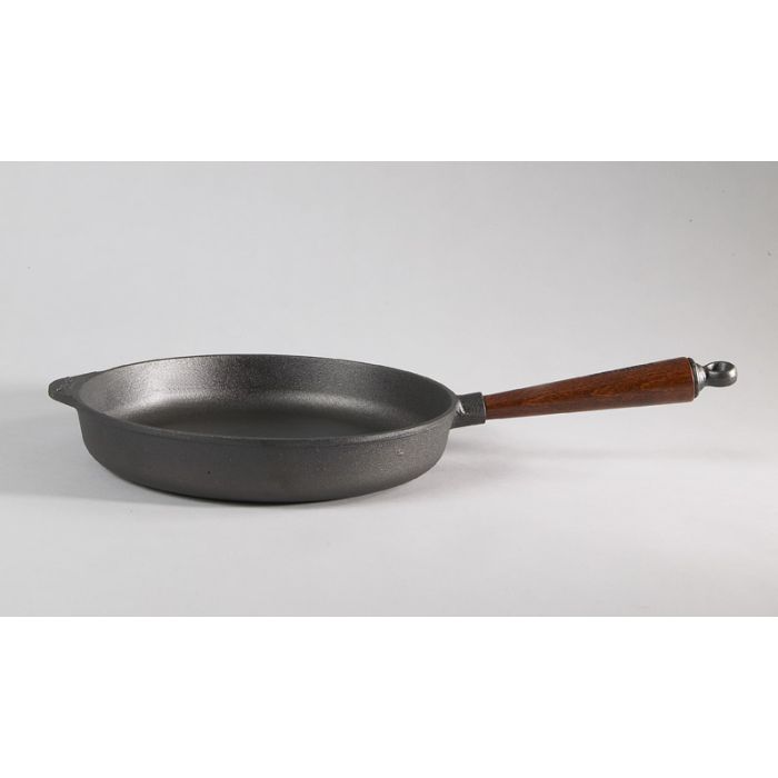 Poele sauteuse fonte Ø 28 cm - Poignée hêtre