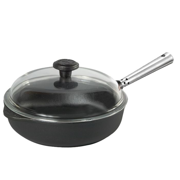 Sauteuse manche inox 24 cm avec Couvercle pyrex 