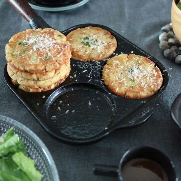 Poêle blinis en fonte 4 moules
