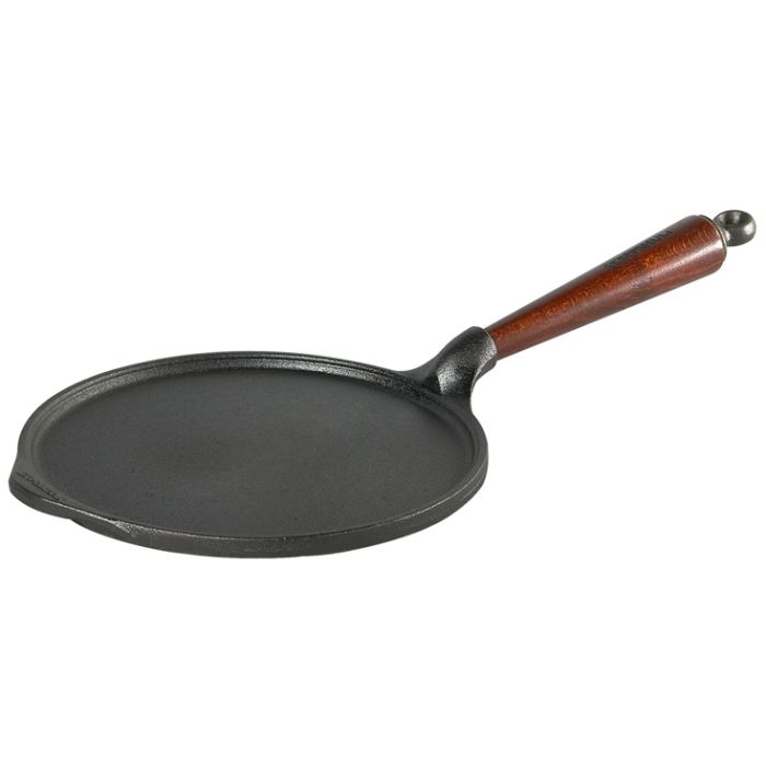 Crêpière en fonte Ø22cm Skeppshult - Poignée hêtre et râteau à crêpe