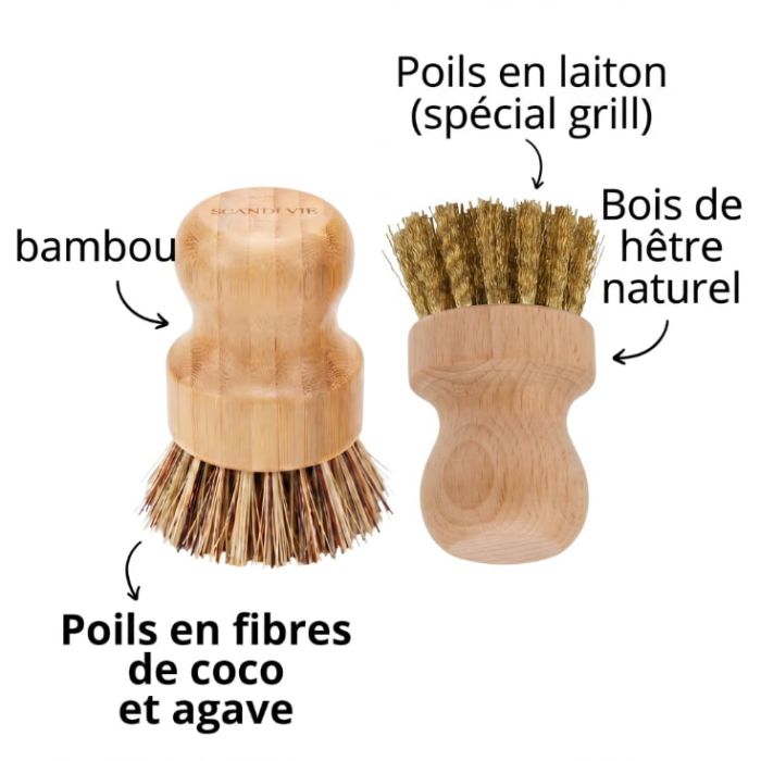 Brosse de nettoyage Fibres de coco + laiton