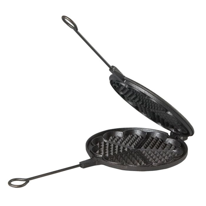 Gaufrier en fonte + brosse de nettoyage