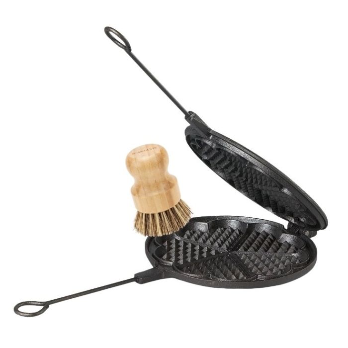Gaufrier en fonte + brosse de nettoyage