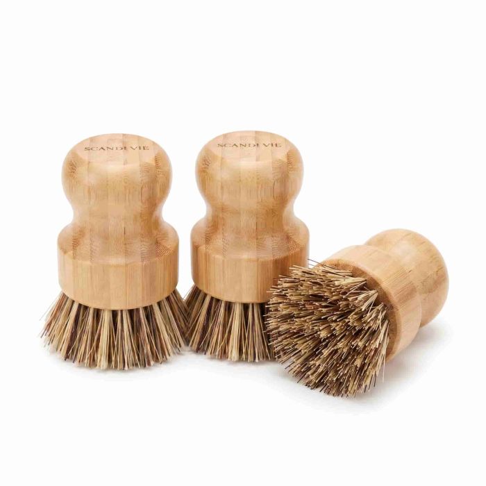 Lot de 3 Brosses de nettoyage en fibre de coco