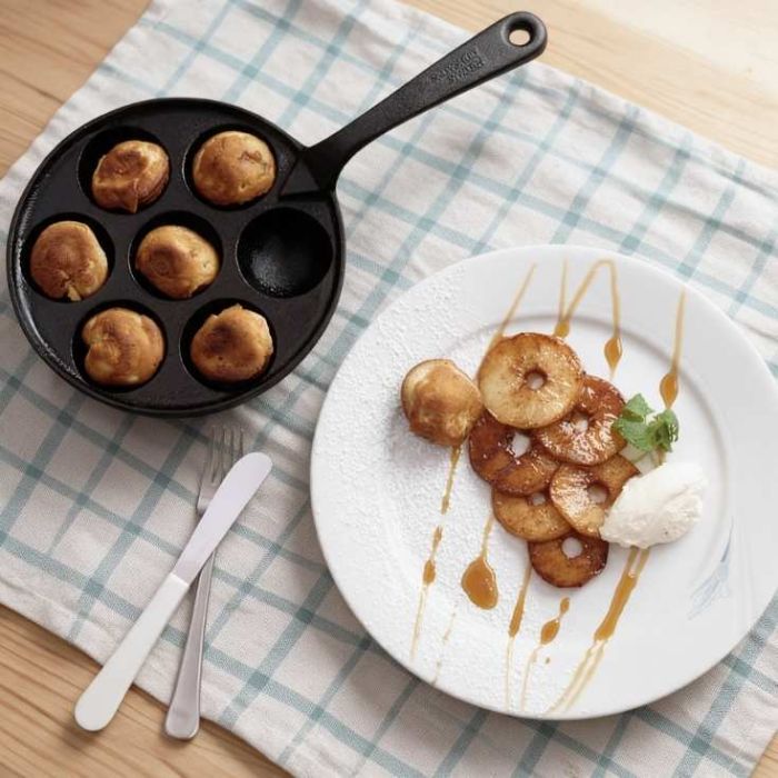 Poêle muffin - 7 empreintes + manchon cuir