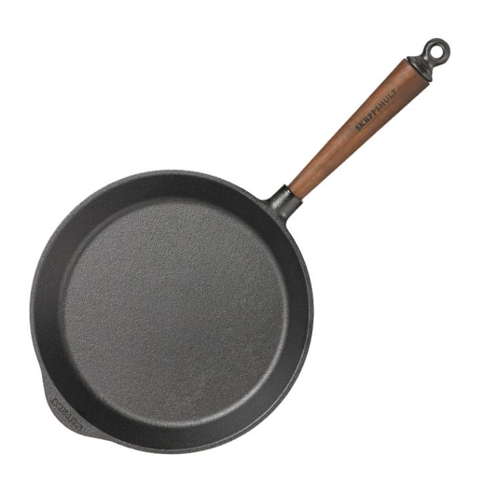 Poêle à frire en fonte Ø 26 cm - Poignée en noyer