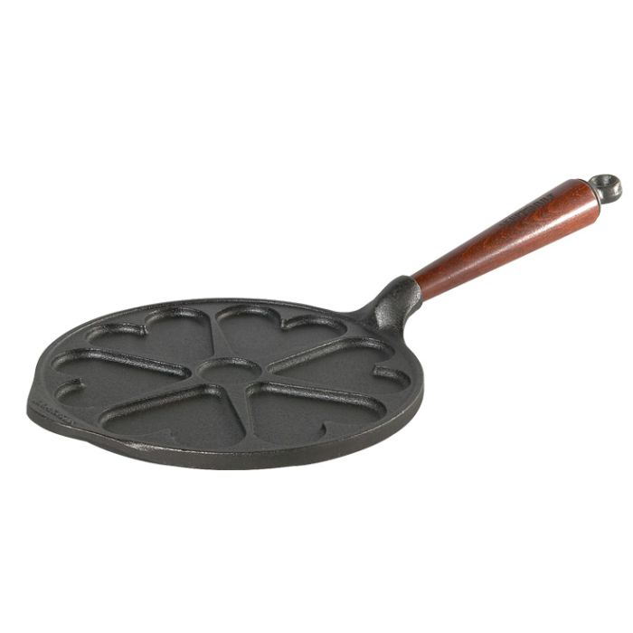 Poêle multi-blinis coeur en fonte