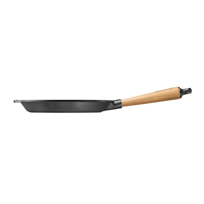 Poêle à frire en fonte Ø 24 cm- Poignée Chêne
