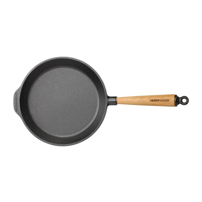 Poêle à frire en fonte Ø 28 cm - Poignée Chêne