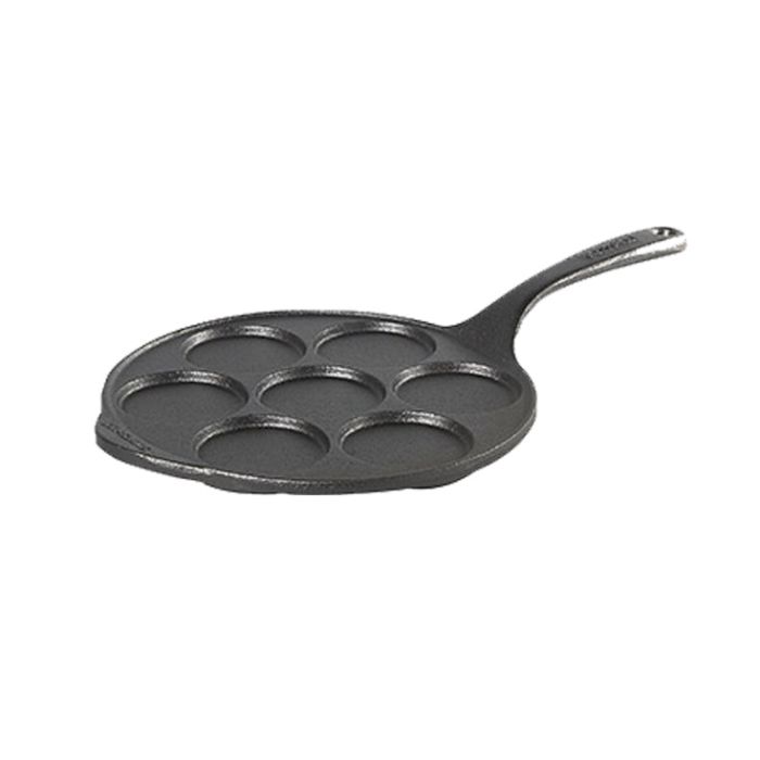 Poêle alvéolée 7 moules blinis + manchon cuir