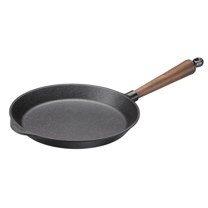Poêle à frire en fonte 28 cm Pg hêtre + Spatule inox