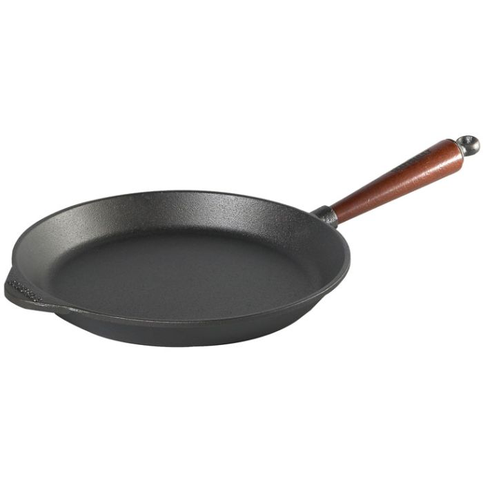 Poele a frire en fonte Ø 28 cm - Poignée hêtre