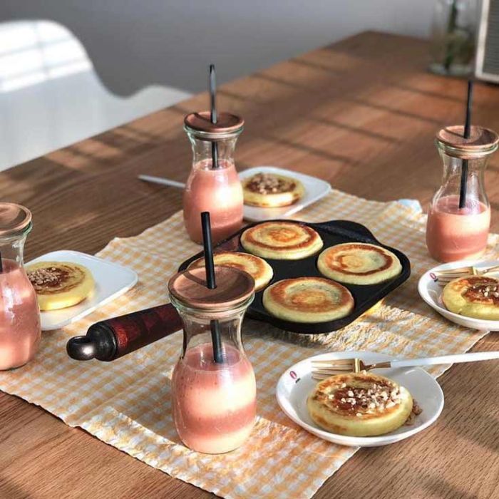 Poêle à pancake + brosse de nettoyage