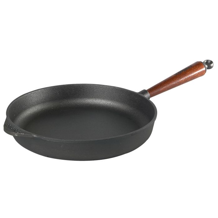 Poele sauteuse fonte Ø 28 cm - Poignée hêtre