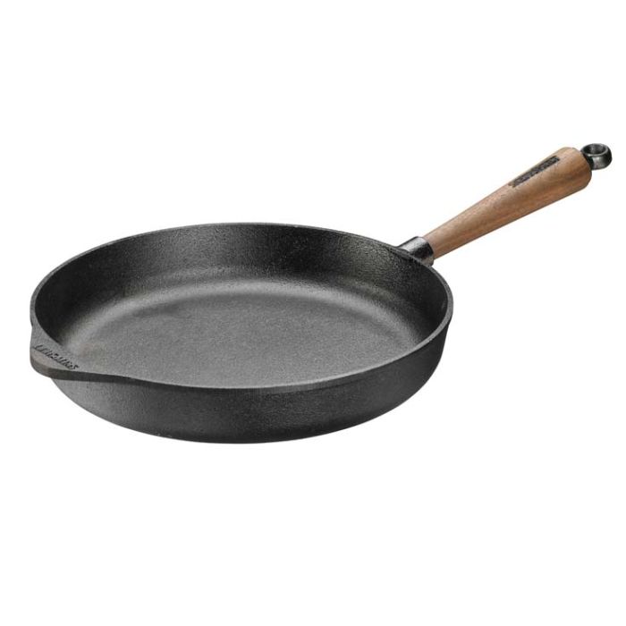 Poele sauteuse en fonte Ø 28 cm poignée en noyer