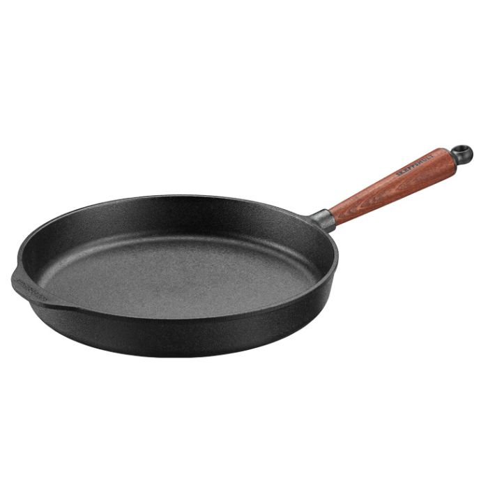 Poele sauteuse fonte Ø 30 cm - Poignée hêtre