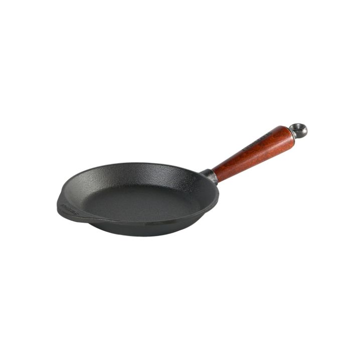 Poêle à frire fonte 18cm Pg hêtre + Cotte de maille
