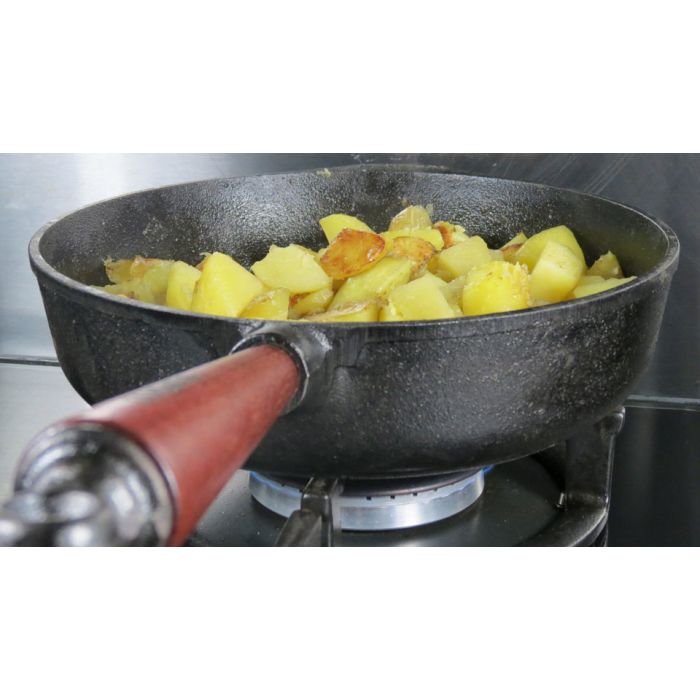 Poele sauteuse en fonte Ø 24 cm - Poignée hêtre