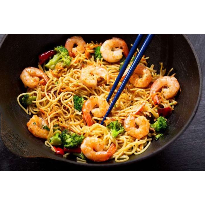 Poele wok Ø 30 cm - Poignée en Noyer