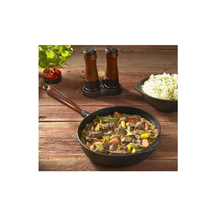 Sauteuse Ø 24 cm avec couvercle pyrex / Poignée hêtre