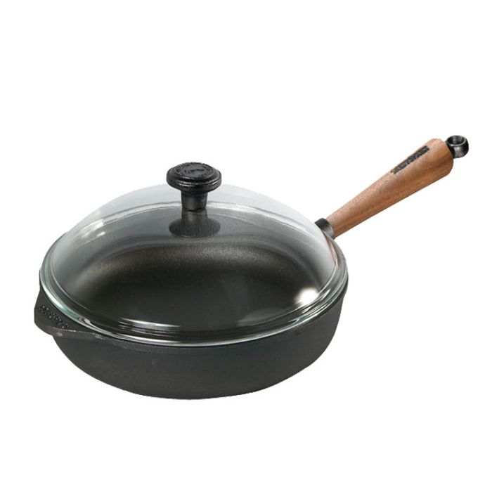 Sauteuse 24 cm Manche noyer - Couvercle pyrex