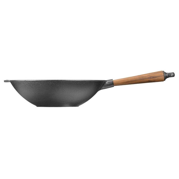 Poele wok Ø32 cm - Poignée en Noyer