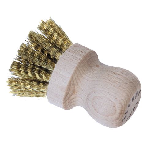 Brosse de nettoyage en bois naturel et laiton