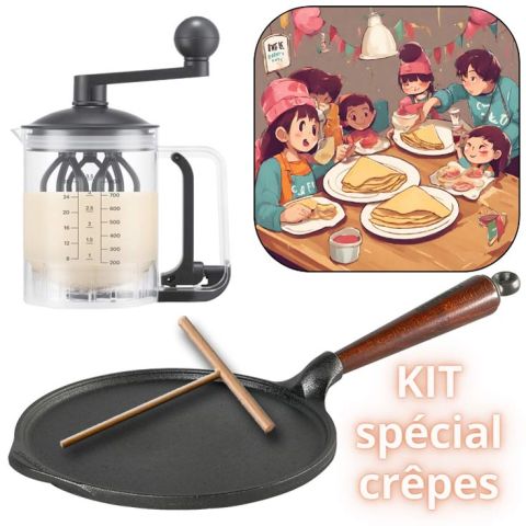 Kit crêpe maison avec accessoires à pâtes