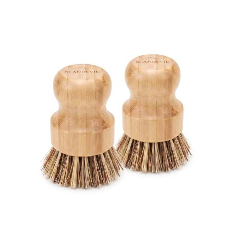 los de 2 brosses de nettoyage en bambou et fibres de coco écologique
