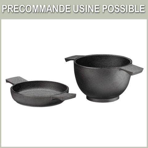 Mini cocotte caquelon en fonte avec couvercle 