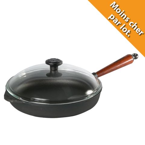 Sauteuse en fonte avec couvercle pyrex 28cm Skeppshult