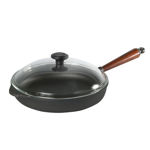 Poele sauteuse fonte Ø 28 cm + couvercle verre Poele sauteuse fonte Ø 28 cm + couvercle verre