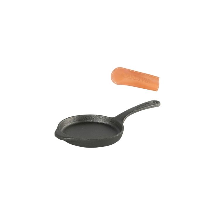 Mini poêle blinis en fonte Skeppshult + manchon cuir main product photo