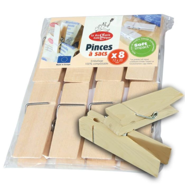 Pince à sachet en bois main product photo