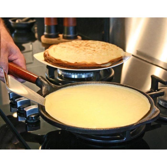 Crêpière Bretonne en Fonte ILSA - 32 cm - Spatule et