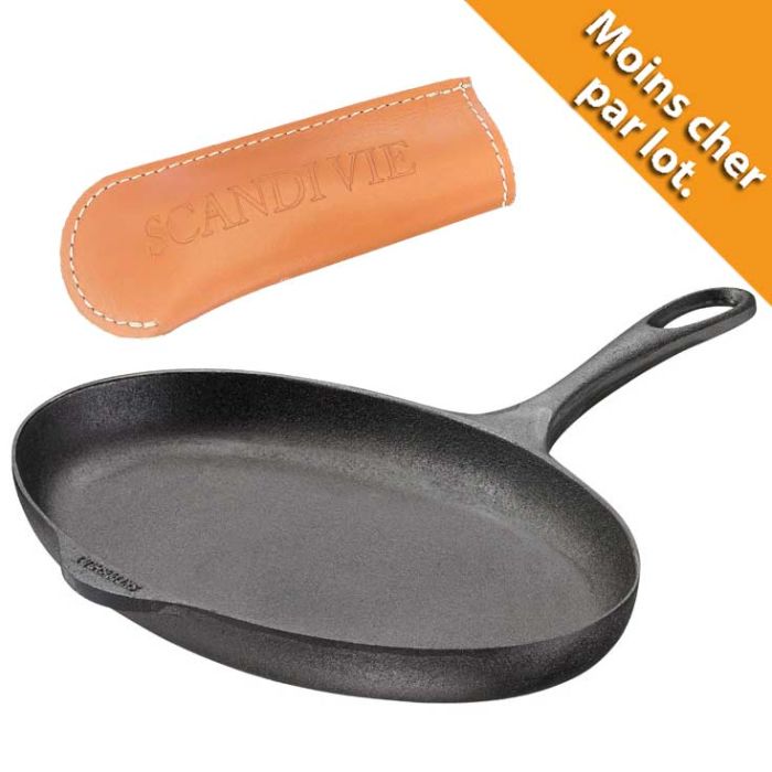 Poêle à poisson ovale avec manchon de protection main product photo